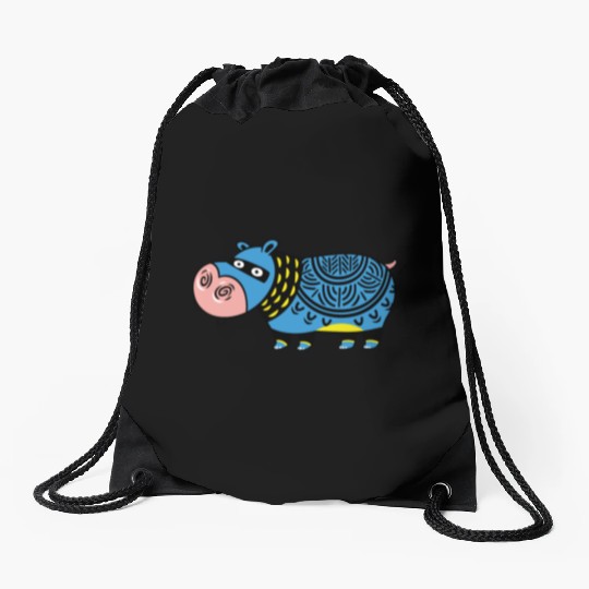 hippo Drawstring Bags