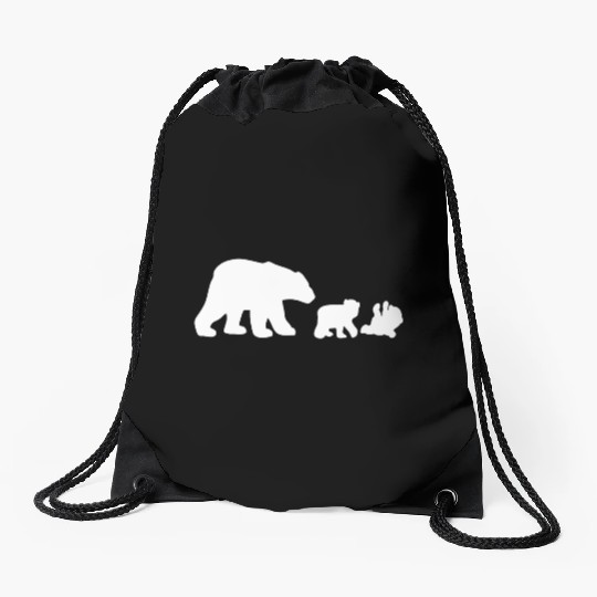 POLAR BEAR AND CUBS Drawstring Bags
