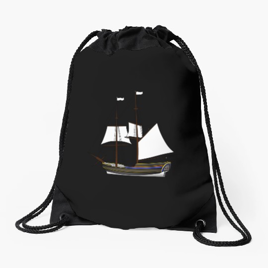 ship boat canoe sailboat submarine yacht anchor405 Drawstring Bags