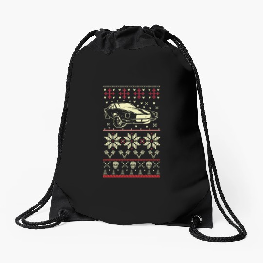 Camaro - Ugly Christmas Sweater for Camaro lover Drawstring Bags
