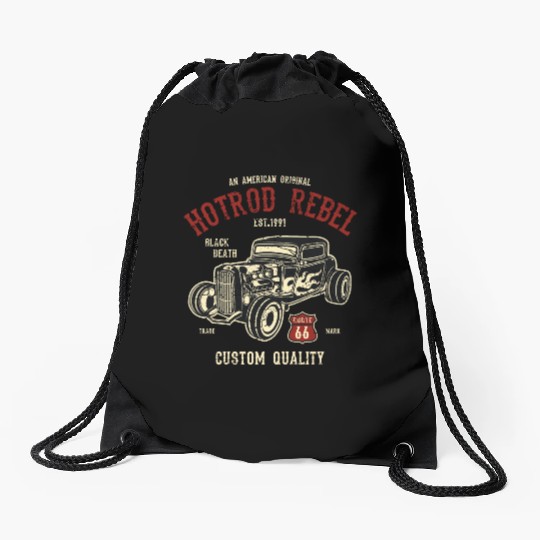 Hot Rod Rebel Drawstring Bags
