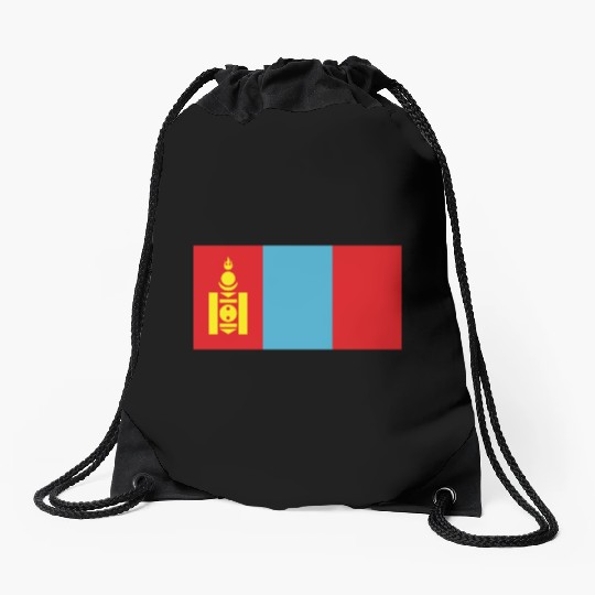 flag mongolia Drawstring Bags