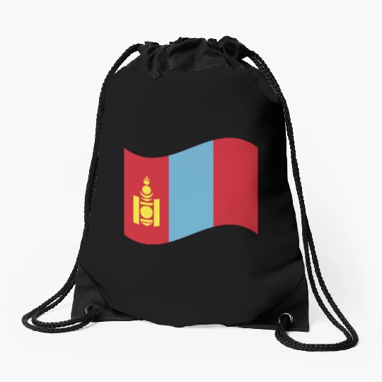 flag mongolia Drawstring Bags
