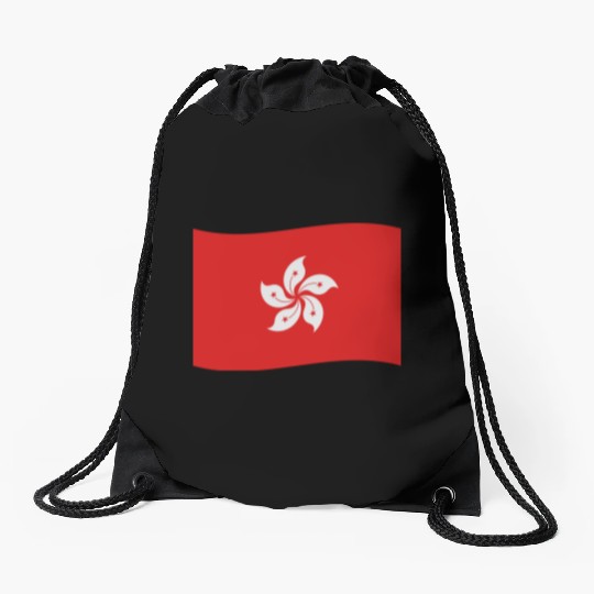flag hong kong Drawstring Bags