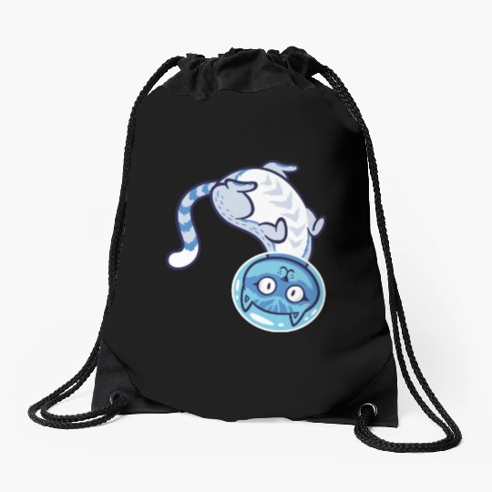 Space cat Drawstring Bags