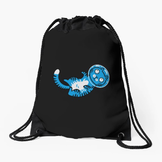 Space cat Drawstring Bags