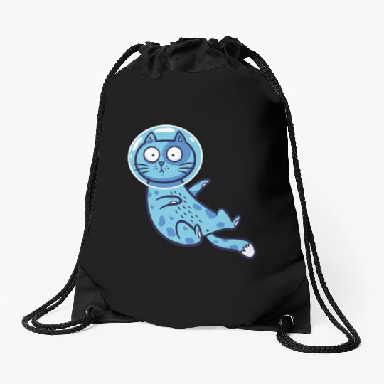 Space cat Drawstring Bags