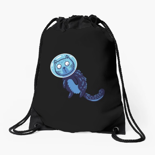 Space cat Drawstring Bags