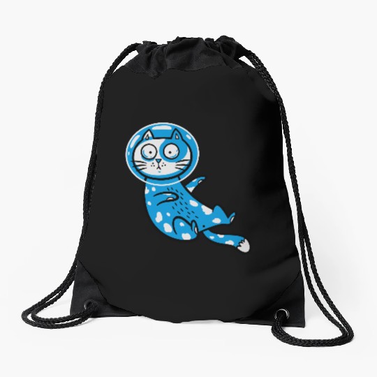 Space cat Drawstring Bags