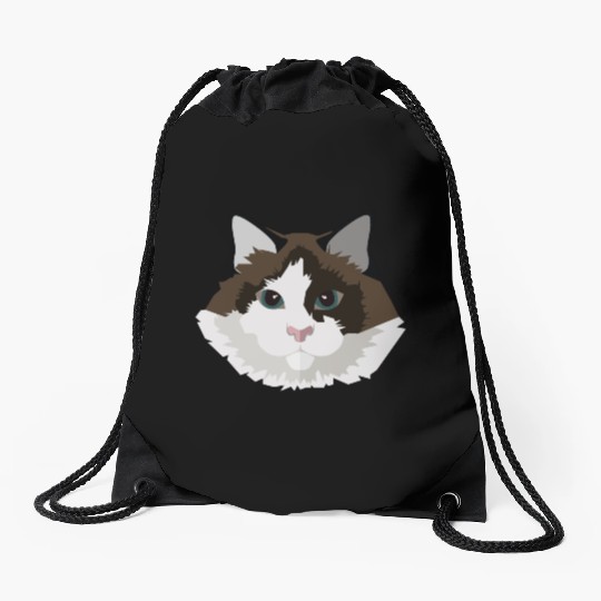 Cat face Drawstring Bags