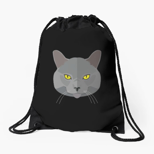 Cat face Drawstring Bags