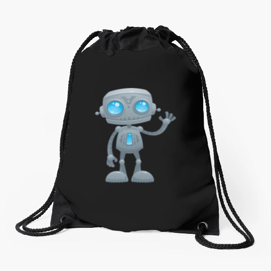 Waving Robot Drawstring Bags