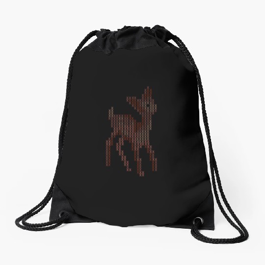Cross Stitch Little Deer Drawstring Bags
