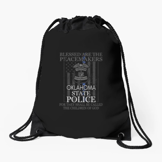 Oklahoma Highway Patrol Saint Michael Police Prayer Drawstring Bags