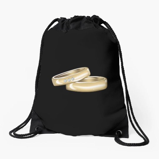 Wedding rings 03 Drawstring Bags