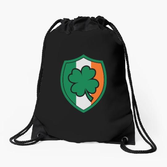 Ireland Flag - Irish - Ire -St Patricks day-Clover Drawstring Bags