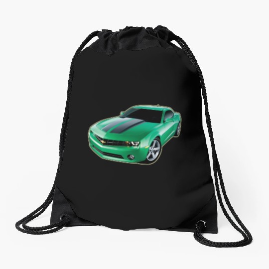 GREEN CHEVY CAMARO Drawstring Bags