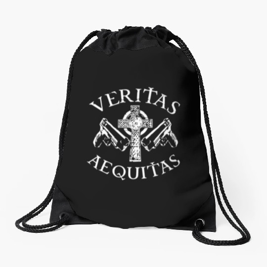 Veritas Aequitas Boondock Saints Irish Vigilante P Drawstring Bags