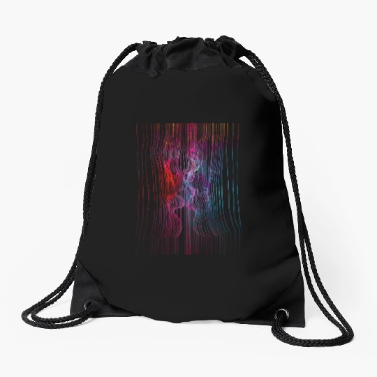 Line Art Couple Kissing Drawstring Bags