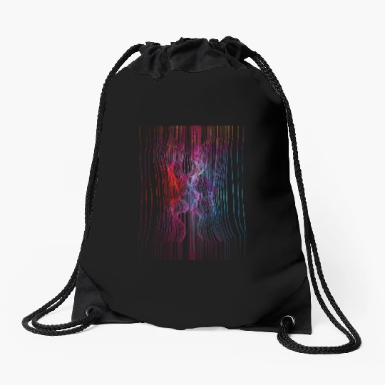 Line Art Couple Kissing Drawstring Bags