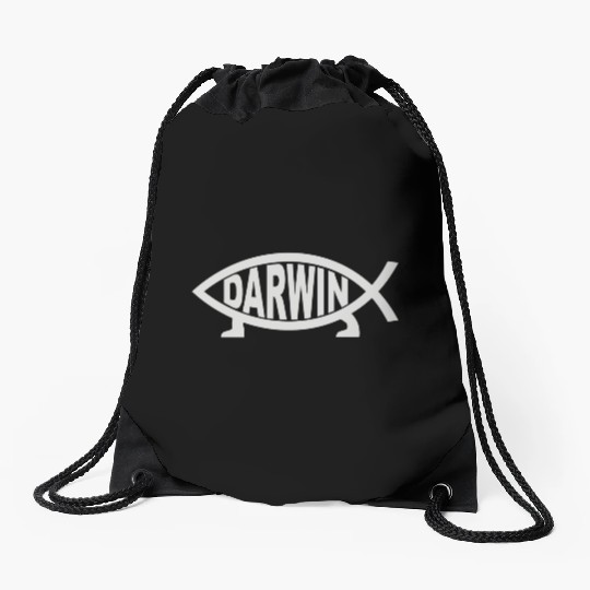 Darwin Fish Drawstring Bags