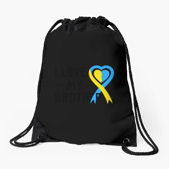 Down Syndrome Awareness I Love My Brother Drawstring Bags