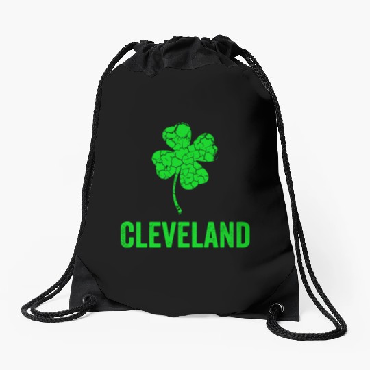 Cleveland Irish, St Patricks Day, Four Leaf Clover Drawstring Bags