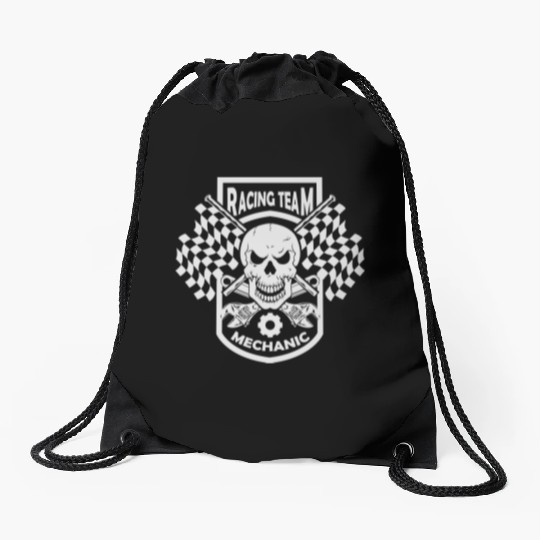 racing team mechanic Drawstring Bags