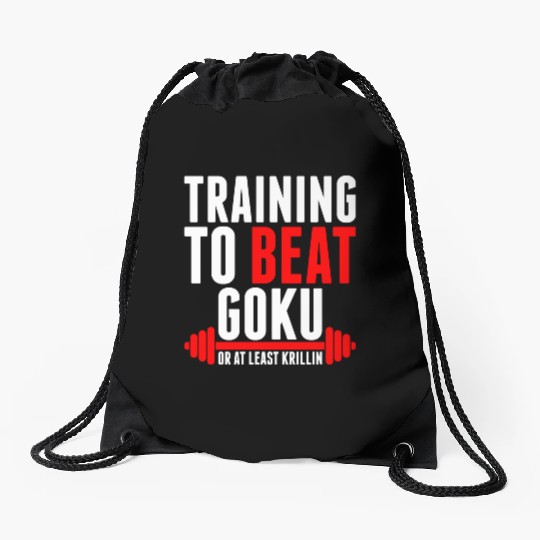Training To Beat Goku Drawstring Bags