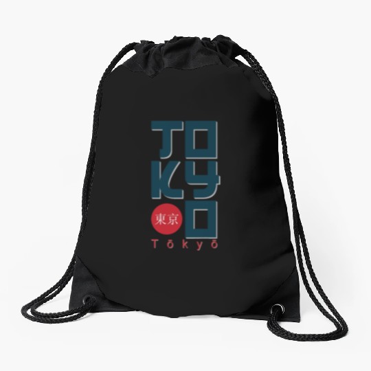Tokyo Drawstring Bags and apparel design effect print,