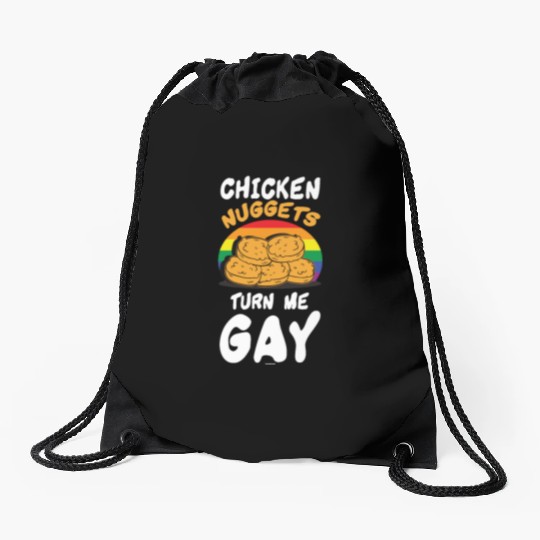 Funny Chicken Nuggets LGBT Drawstring Bags