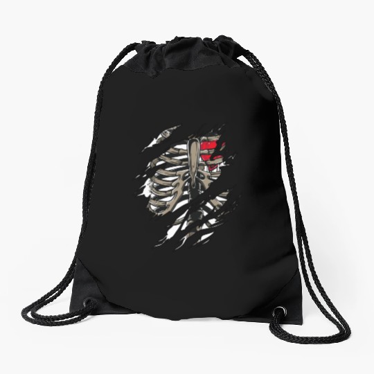 Rib Zombie Rib Cage Showing Skeleton Halloween Scary Light Drawstring Bags