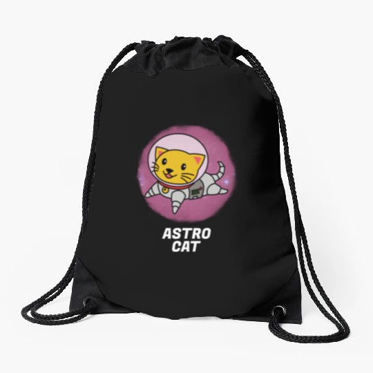 Astro Cat Drawstring Bags