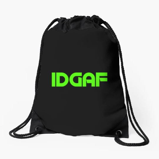 IDGAF (LIME GREEN PRINT) Drawstring Bags