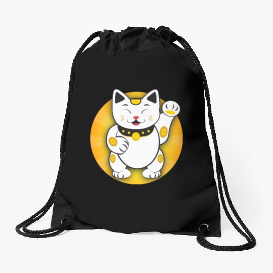 Maneki Neko - Japanese Lucky Cat Drawstring Bags