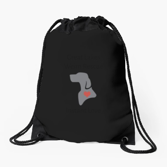 great lakes weim rescue instant love dog Drawstring Bags
