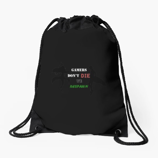 Gamers Dont Die We Respawn (SAO EDITION) Drawstring Bags