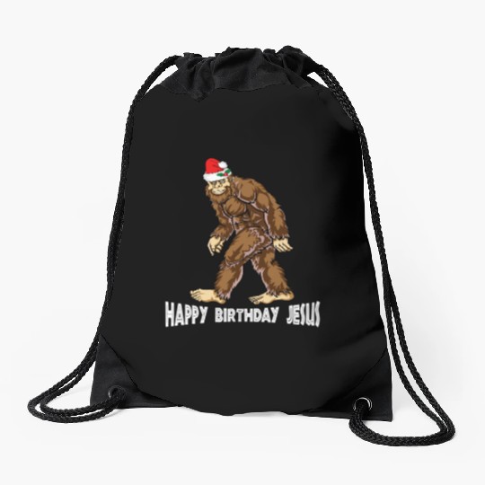 Bigfoot Christmas Drawstring Bags Boys Kids Youth Women Men