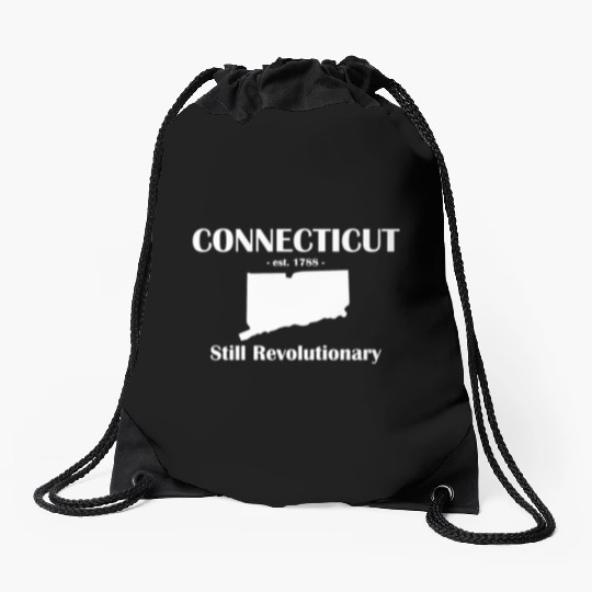 connecticut est 1788 Still Revolutionary Drawstring Bags