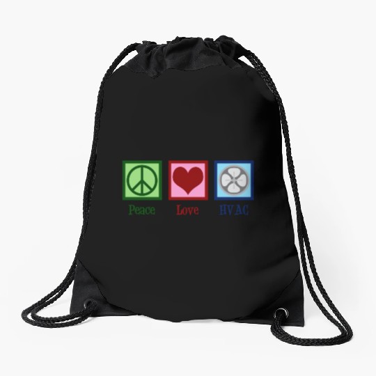 Peace Love HVAC Drawstring Bags