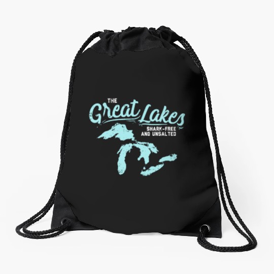 Lake The Great Lakes Silhouette USA Border Gift Drawstring Bags
