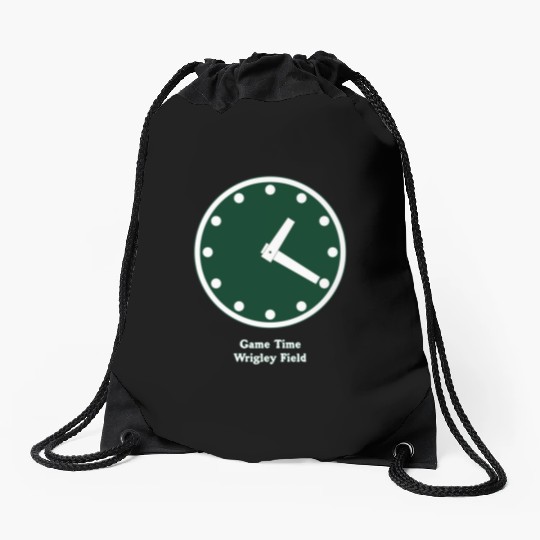 WRIGLEY FIELD SCOREBARD CLOCK IS CHICAGO CUBS GAME Drawstring Bags