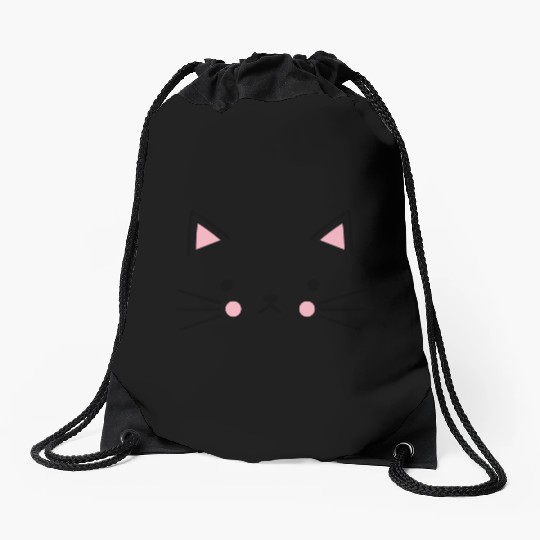 Cat Face Meow Drawstring Bags