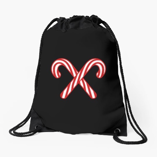 2 candy cane cross x delicious candy sugar sweet h Drawstring Bags