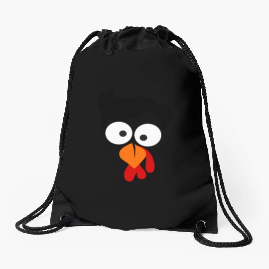 Turkey Face Thanksgiving Drawstring Bags