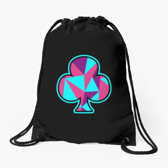Playing card clover gift game player poker neon Drawstring Bags