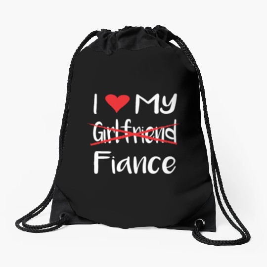 I Heart My Fiance funny lover Valentine's Day Gift Drawstring Bags
