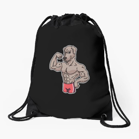 Hund Body Builder Muskel Masse Bizeps Training Gym Drawstring Bags