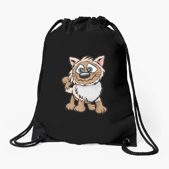 WEIRD CAT Crazy Mad funny Cartoon Comic Gift Drawstring Bags