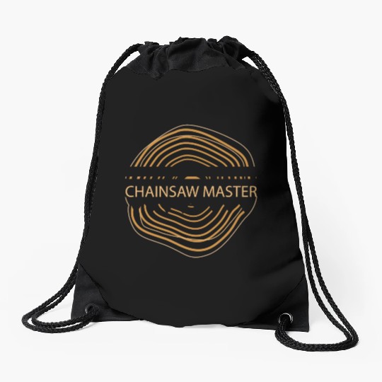 Lumberjack Chainsaw Master Wood Grain Gift Idea Drawstring Bags
